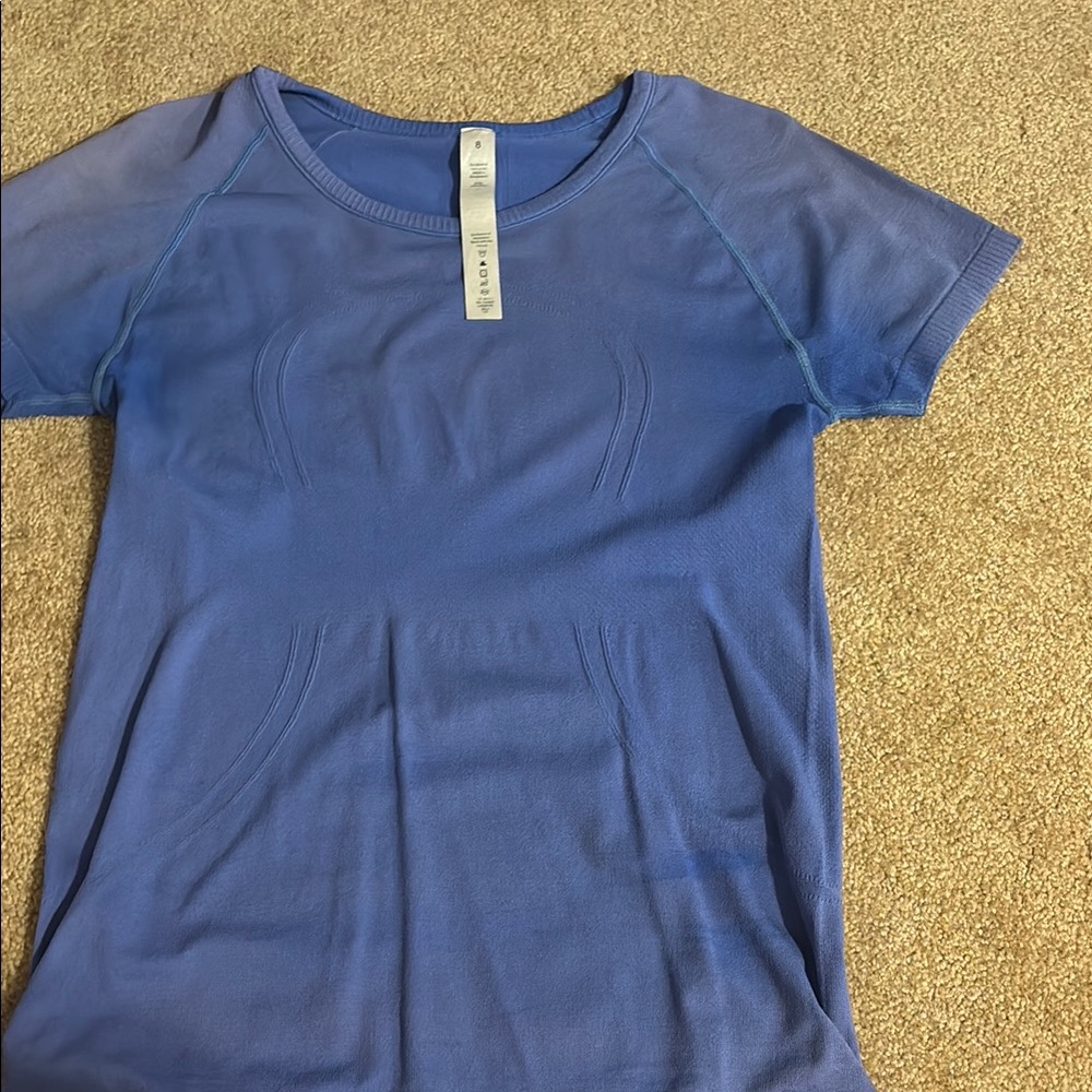 Lululemon Athletica Fitted Blue Short Sleeve Tee